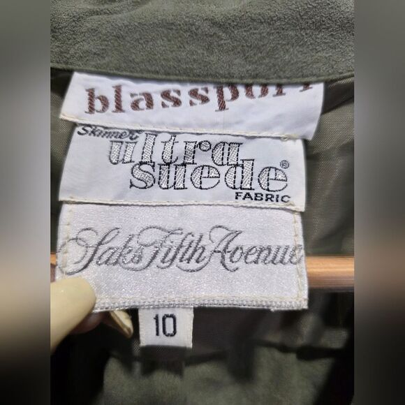 Sage Green Button Washable Suede Long Sleeve Blazer Women’s Sz 10 Western Boho - Picture 6 of 9